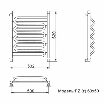 Полотенцесушитель Ника Curve ЛЗ Г 60/50/53