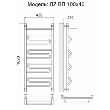 Полотенцесушитель Ника Curve ЛЗ ВП 100/40/43