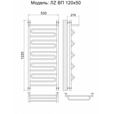 Полотенцесушитель Ника Curve ЛЗ ВП 120/50/53