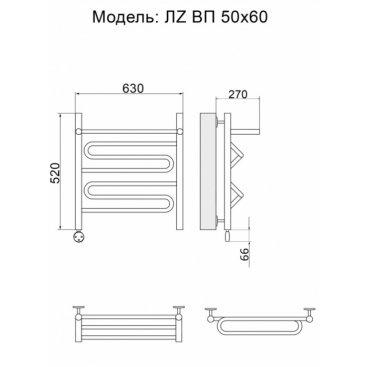 Полотенцесушитель Ника Curve ЛЗ ВП 50/60