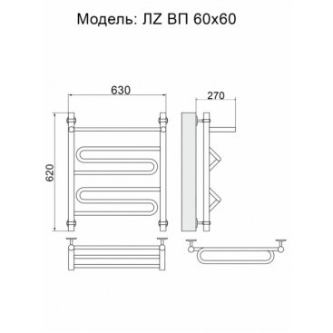 Полотенцесушитель Ника Curve ЛЗ ВП 60/60/63