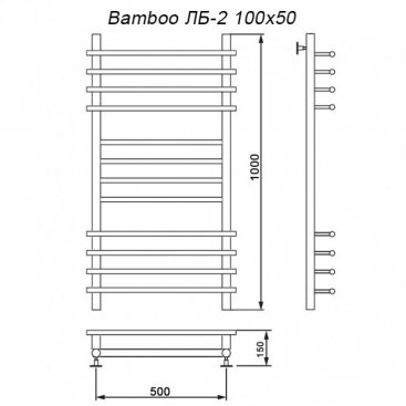 Полотенцесушитель Ника Bamboo ЛБ-2 100/50