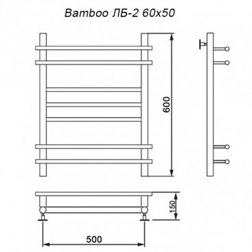 Полотенцесушитель Ника Bamboo ЛБ-2 60/50