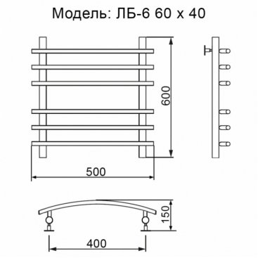 Полотенцесушитель Ника Bamboo ЛБ-6 60/40/50