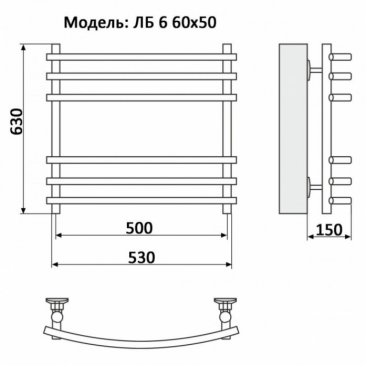 Полотенцесушитель Ника Bamboo ЛБ-6 60/50