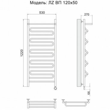 Полотенцесушитель электрический Ника Curve ЛЗ ВП 120/50