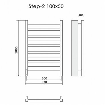 Полотенцесушитель электрический Ника Step-2 100/50 U черный