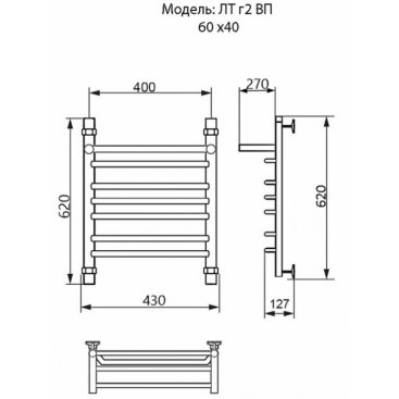 Полотенцесушитель Ника Trapezium ЛТ Г2 ВП 60/40