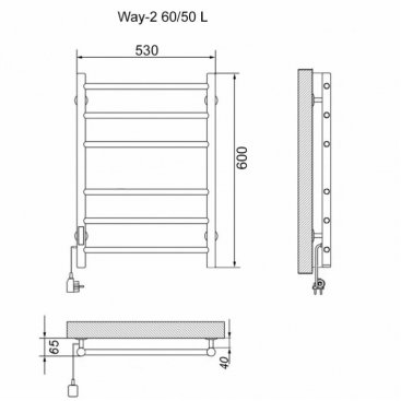 Полотенцесушитель электрический Ника WAY-2 60/50 U каб