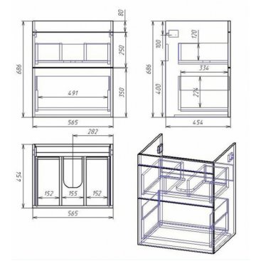 Мебель для ванной OWL Sjel Stor 65