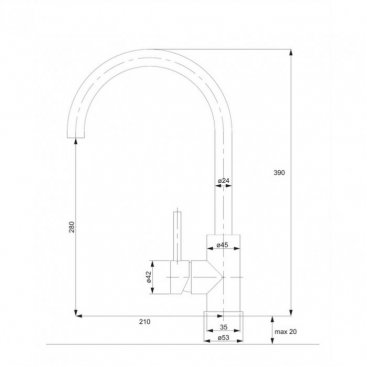 Смеситель для кухни Omnires Albany AB1450IN