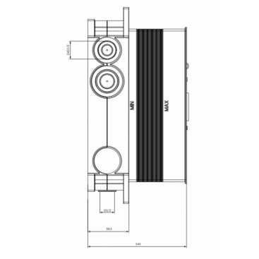 Скрытая часть смесителя Omnires BOXTE3F