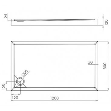 Душевой поддон Omnires Camden CAMDEN80/120/PBP