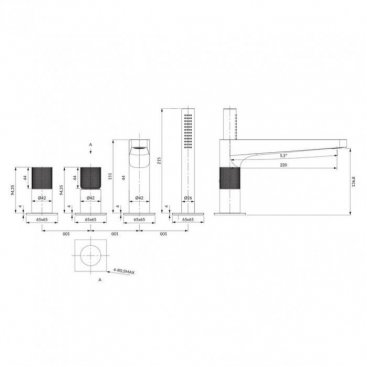 Смеситель на борт ванны Omnires Contour CT8032GLB