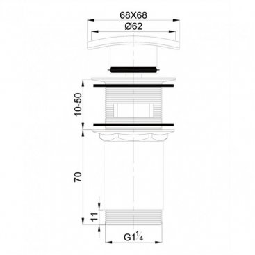 Донный клапан Omnires F706CR click-clack