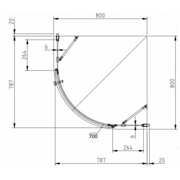 Душевой уголок Omnires Manhattan ADF80XCRTR