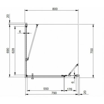 Душевой уголок Omnires Manhattan MH8070CRTR