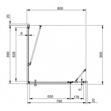 Душевой уголок Omnires Manhattan MH8090BLTR