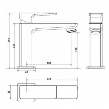 Смеситель для раковины Omnires Parma PM7410