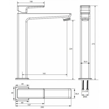 Смеситель для раковины Omnires Parma PM7412BL