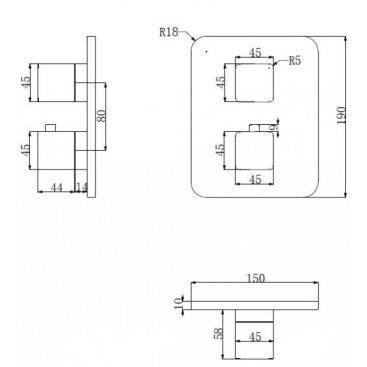 Смеситель для душа Omnires Parma PM7436 CRB