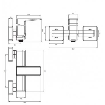 Смеситель для душа Omnires Parma PM7440CRB