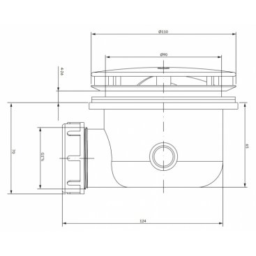 Сифон для душевого поддона Omnires ST6590.35N+ST45BP