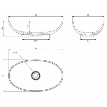 Раковина Omnires Shell M+ SHELLUNBP