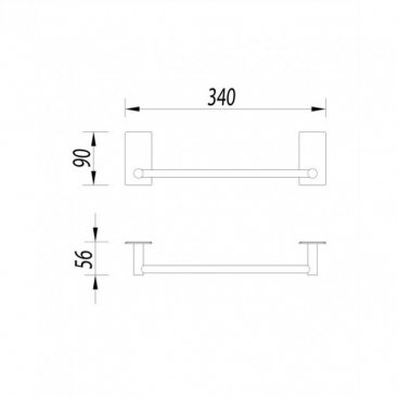 Держатель для полотенца 34 см Omnires Strong ST30213CR