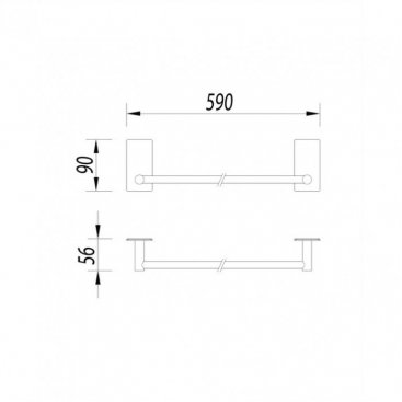 Держатель для полотенца 59 см Omnires Strong ST30216CR