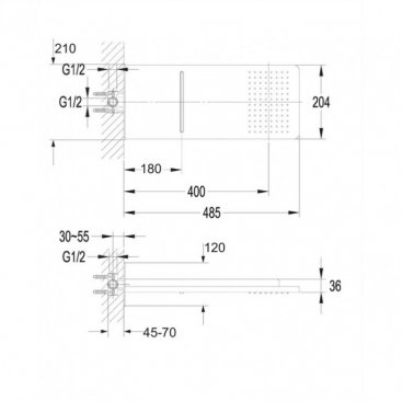 Верхний душ Omnires Waterfall WG510 CR