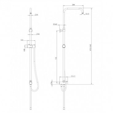 Душевая штанга Omnires Uni UN10041SCR