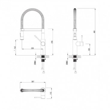 Смеситель для кухни Omnires X3 X3CR