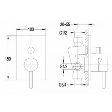 Смеситель для душа Omnires Y Y1235/K CR