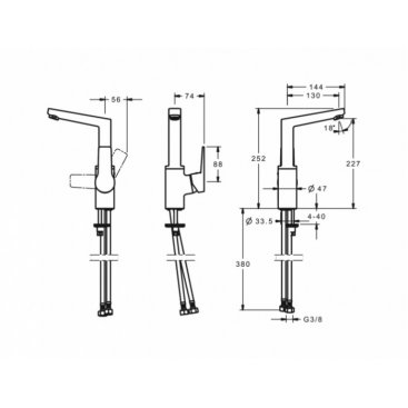 Смеситель для раковины Oras Twista 3803BF