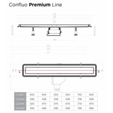 Душевой канал Pestan Confluo Premium Line 850