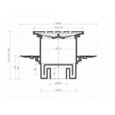 Душевой трап Pestan Confluo Standard Vertical Square