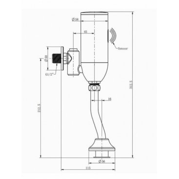 Смывное устройство для писсуара Raiber Sensor RSF88307