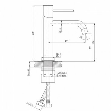 Смеситель для раковины Raiber Graceful RPB-001