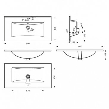 Раковина Sanita Luxe Quadro 90