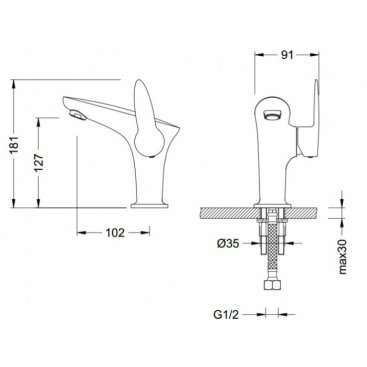 Смеситель для раковины Schein Leaf 48217A/8032001A