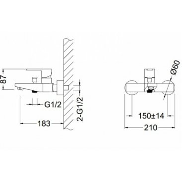 Смеситель для ванны Schein Swing 43205/8007020