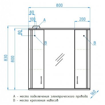 Зеркало со шкафчиком Style Line Панда 80/С Стандарт