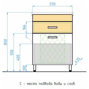 Мебель для ванной Style Line Ориноко 60