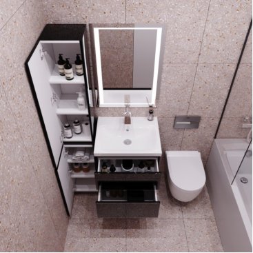 Мебель для ванной Style Line Даймонд 60 черная