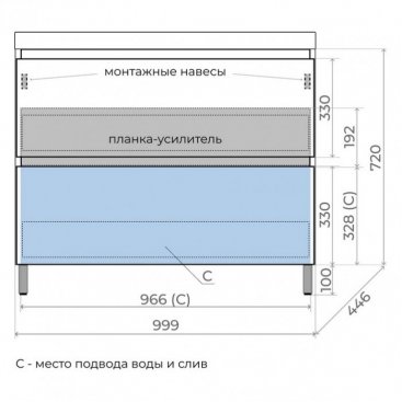Мебель для ванной Style Line Манхэттен 100 см напольная олива