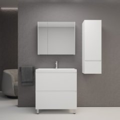Мебель для ванной Style Line Манхэттен 80 см напольная белая матовая