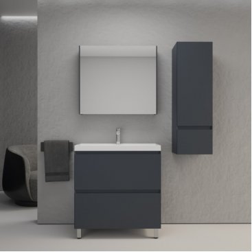 Мебель для ванной Style Line Манхэттен 60 см напольная графит