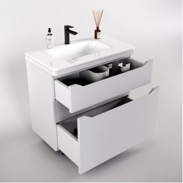 Мебель для ванной Style Line Марелла 80 см напольная белая матовая