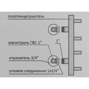 Комплект подключения Terminus угловой 1" х 3/4"